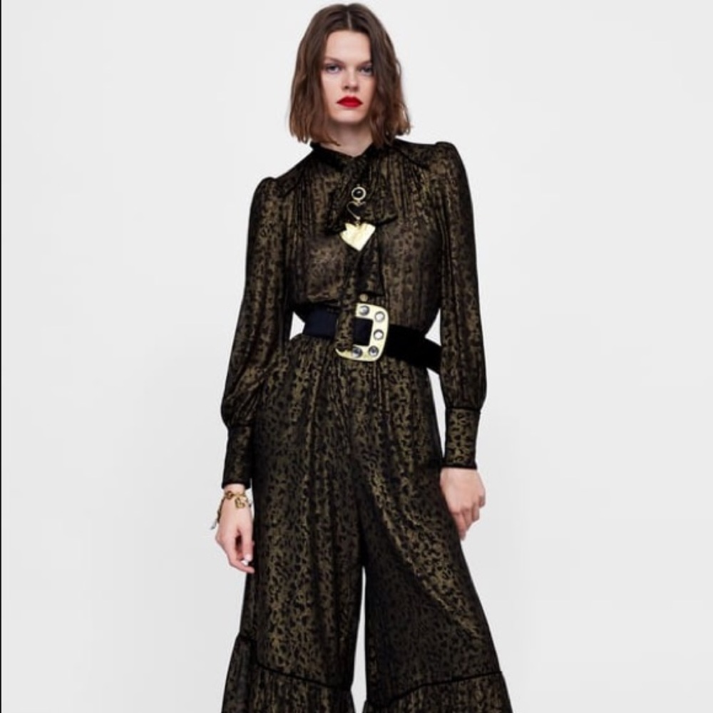 Zara Leopard Print Jumpsuit